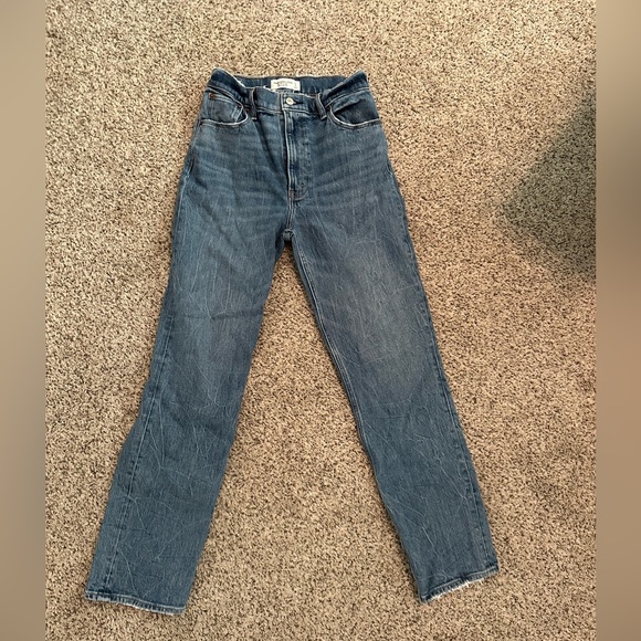 Abercrombie & Fitch Women's Straight Leg Blue Jeans - Picture 1 of 3